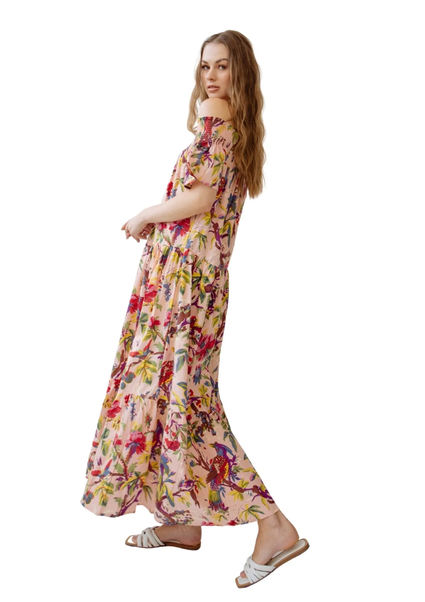 Momposina Pink Floral Raven Dress