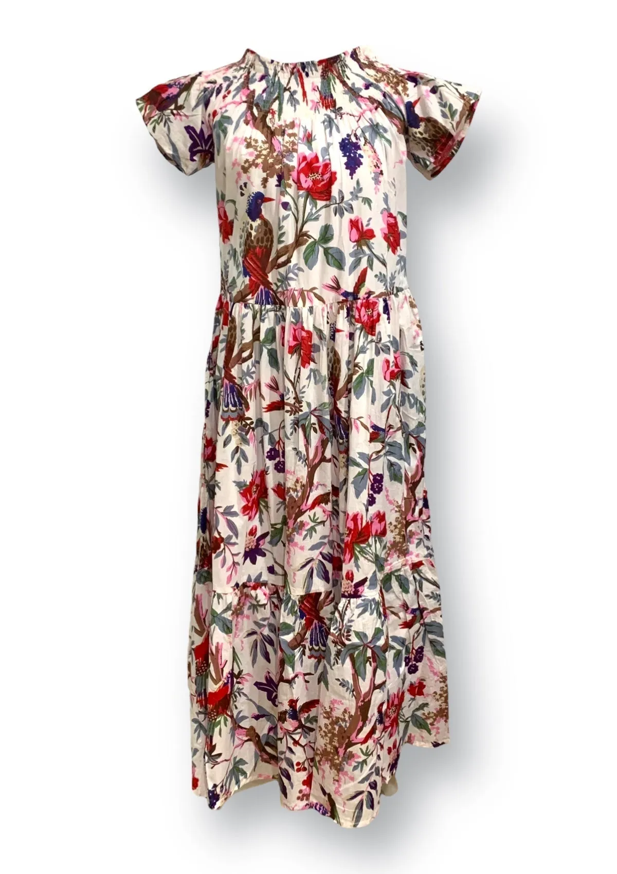 Momposina White Floral Raven Dress