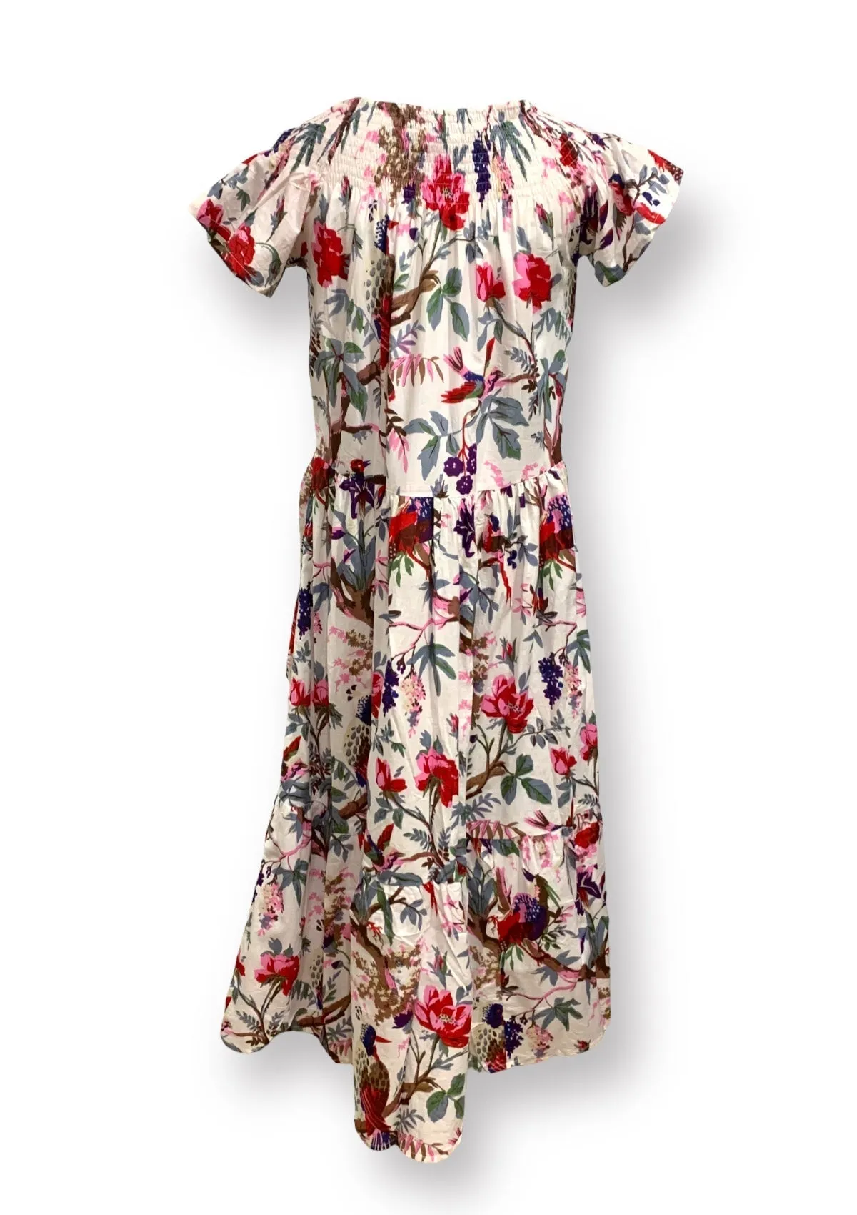 Momposina White Floral Raven Dress