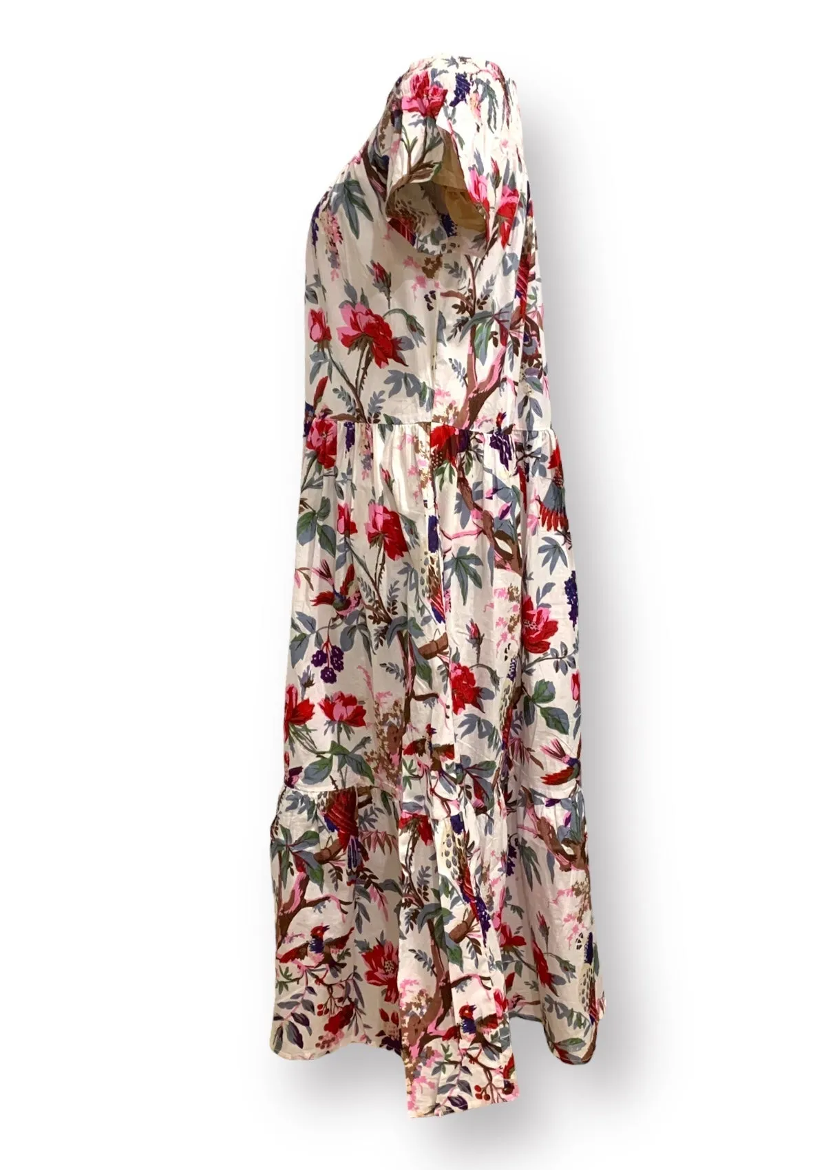 Momposina White Floral Raven Dress
