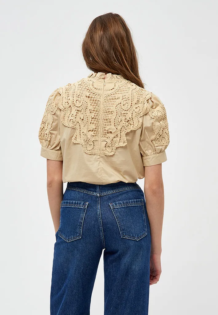 MSVictoria Embroidery Blouse - Nomad Sand