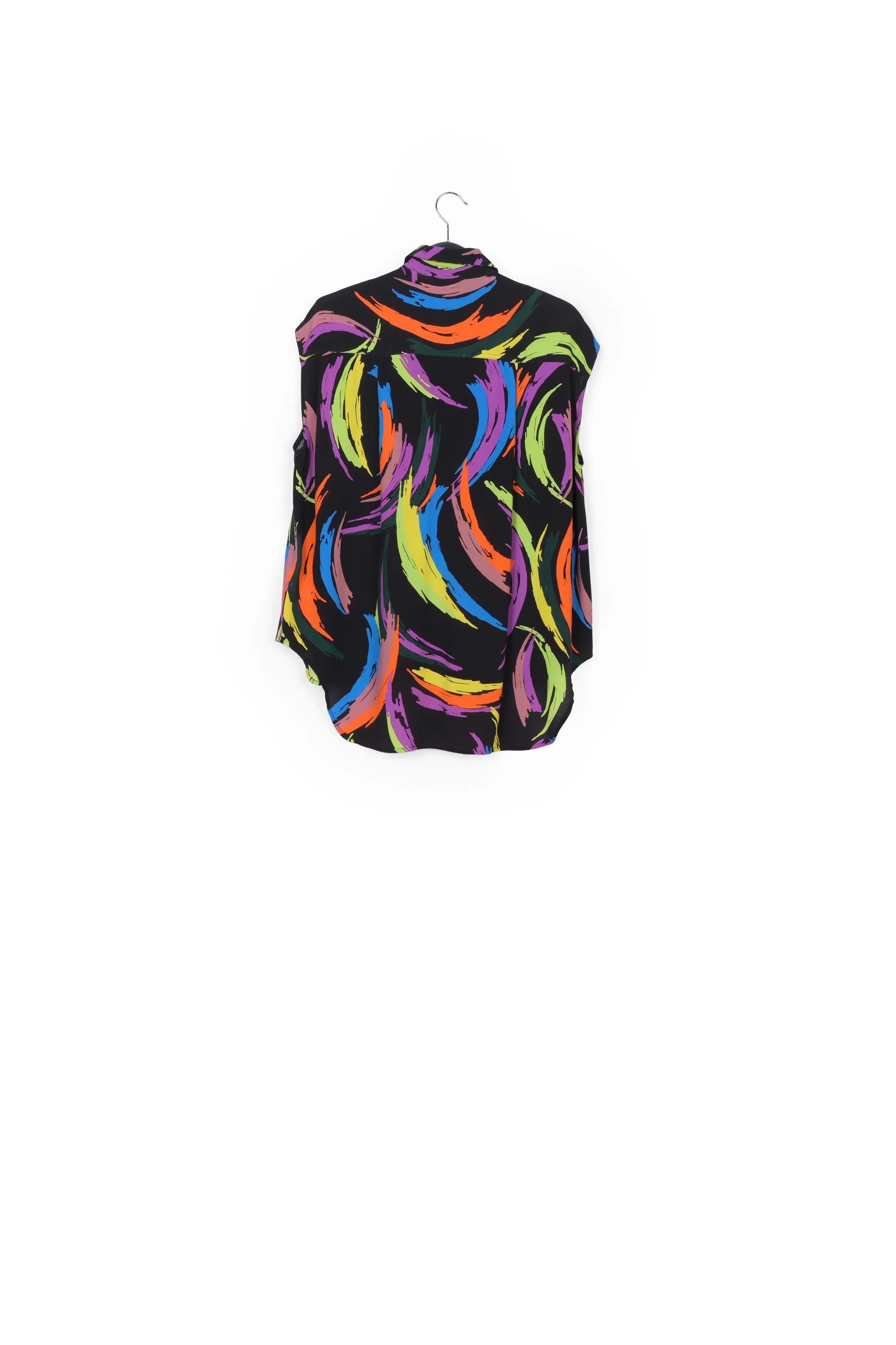 Multicolor abstract print sleeveless shirt