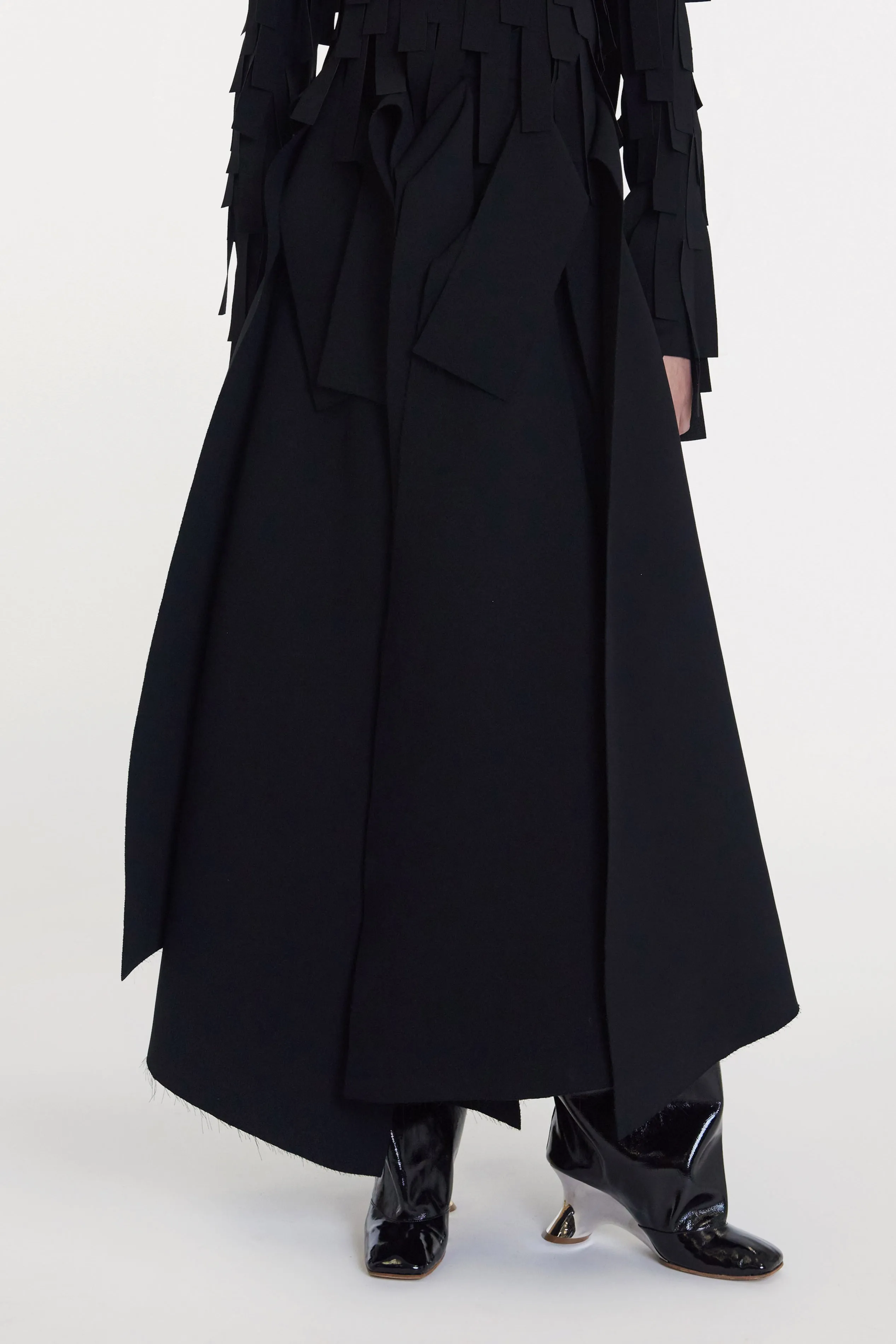 Multiple Asymmetric Panels Skirt Black