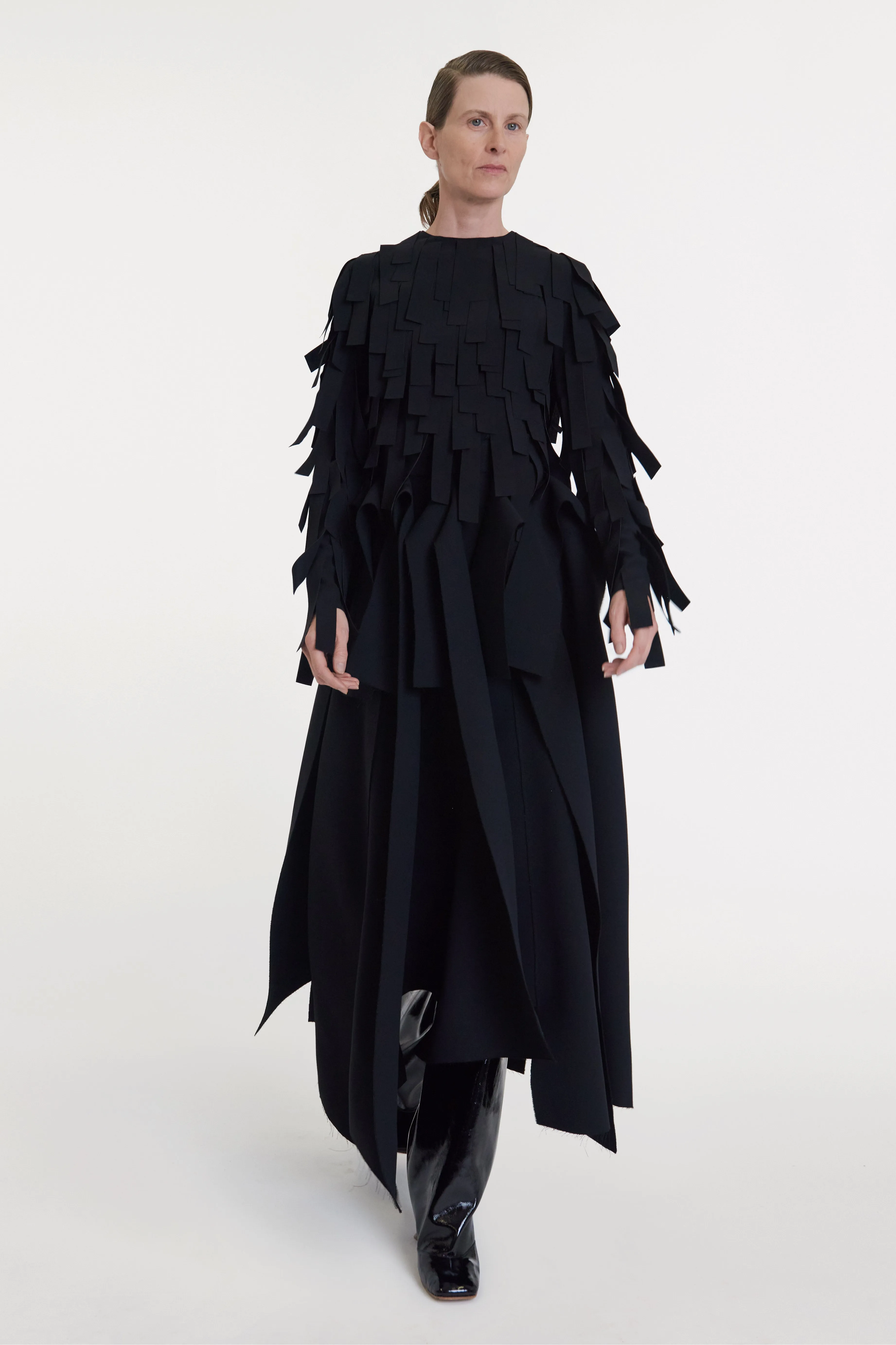 Multiple Asymmetric Panels Skirt Black