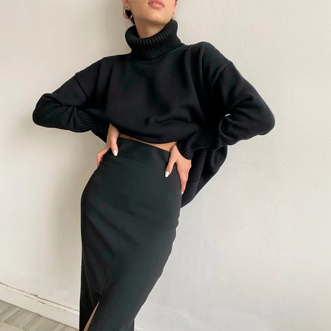 NOVELLE | KNITTED LOOSE TURTLENECK