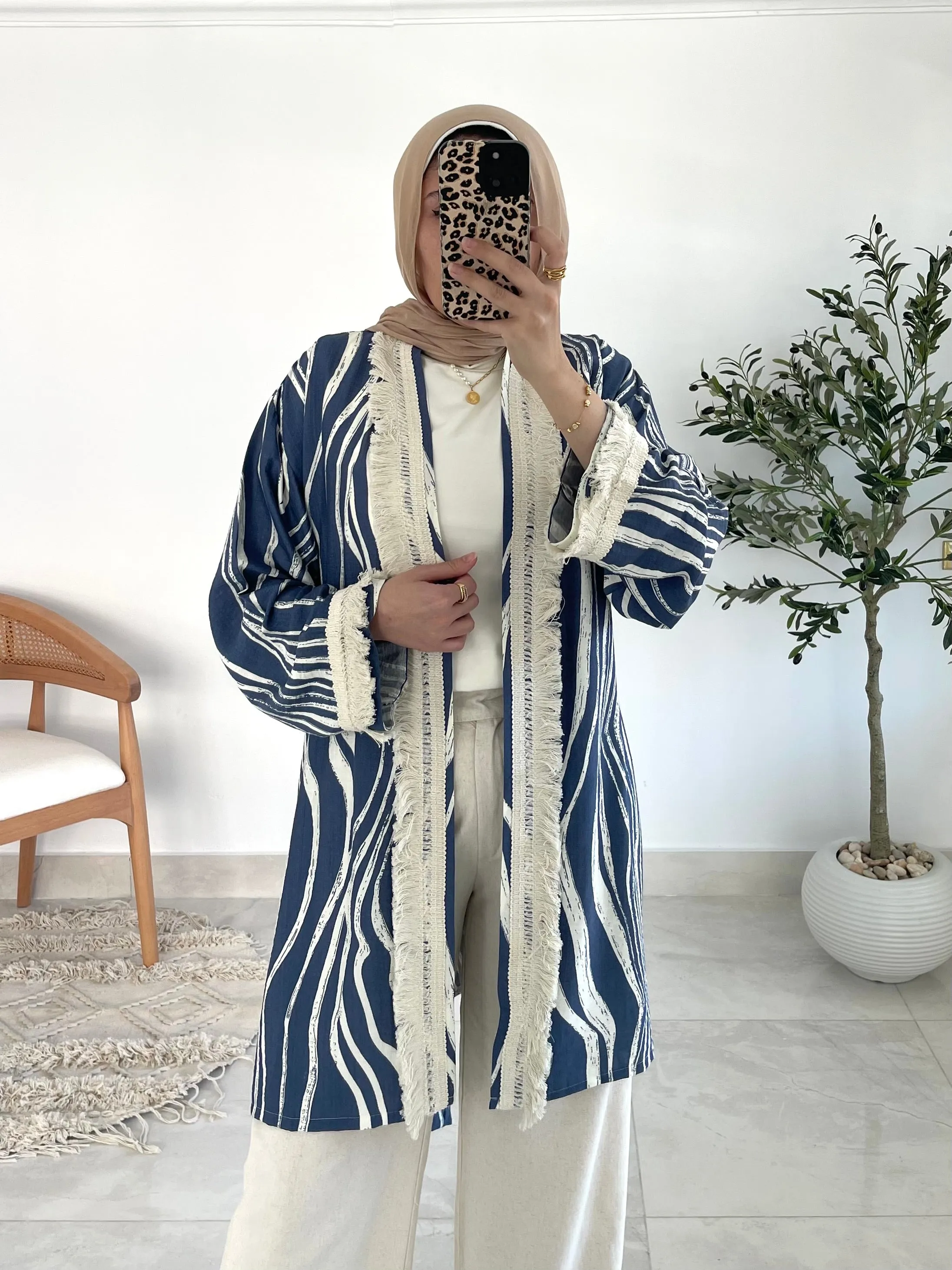 Oia Haze kimono in blue