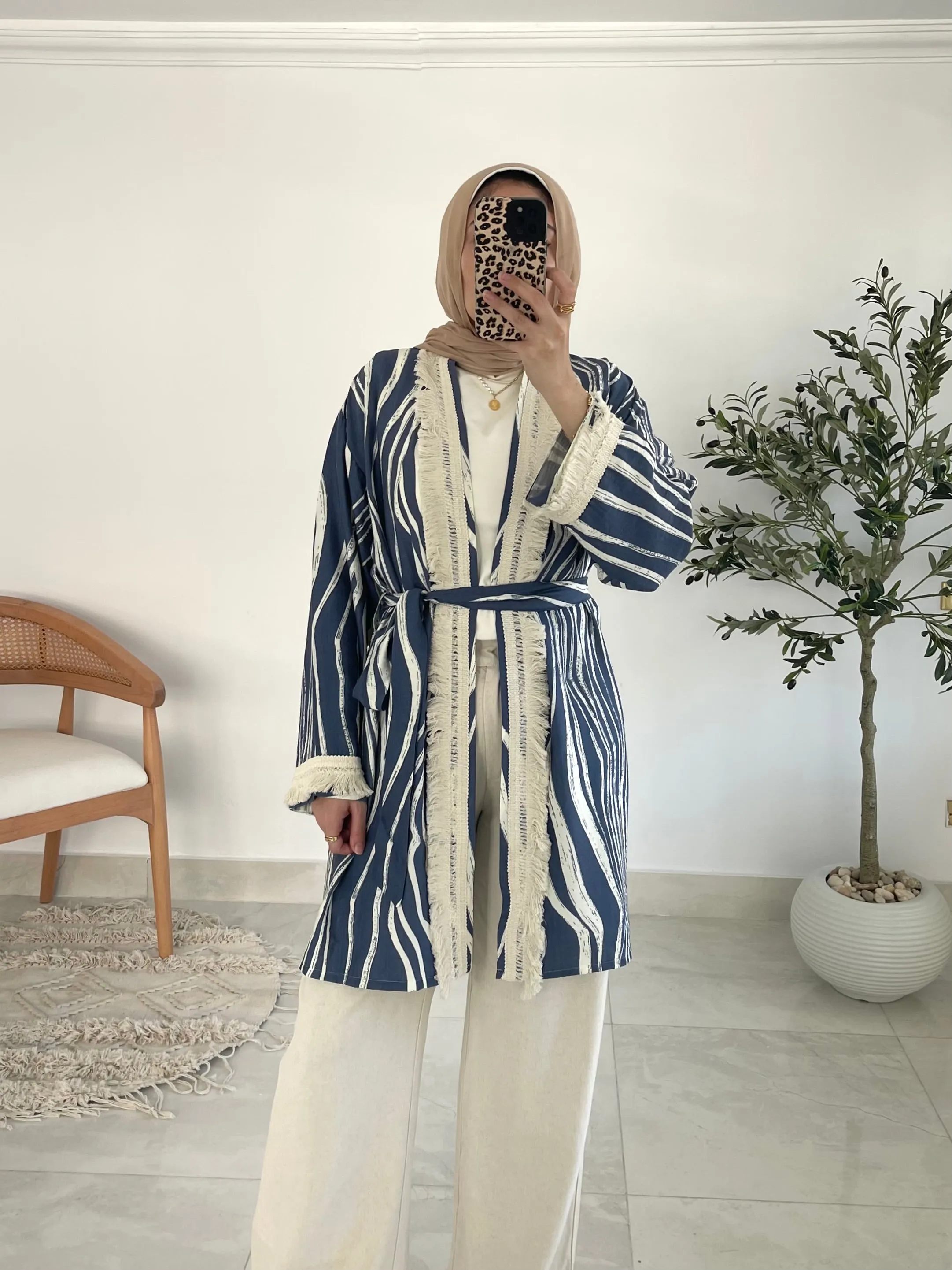 Oia Haze kimono in blue
