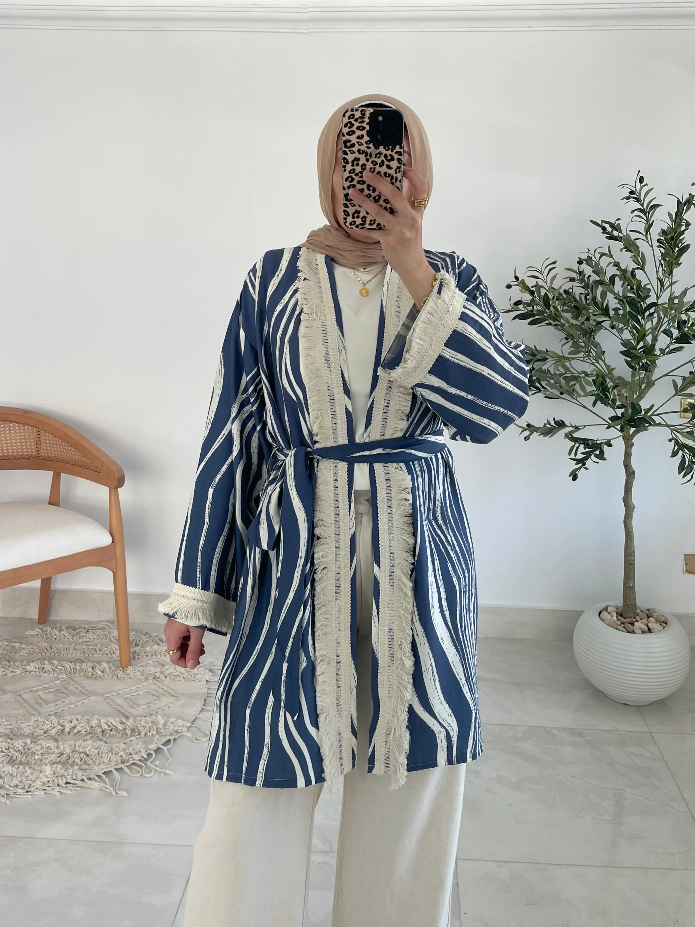 Oia Haze kimono in blue