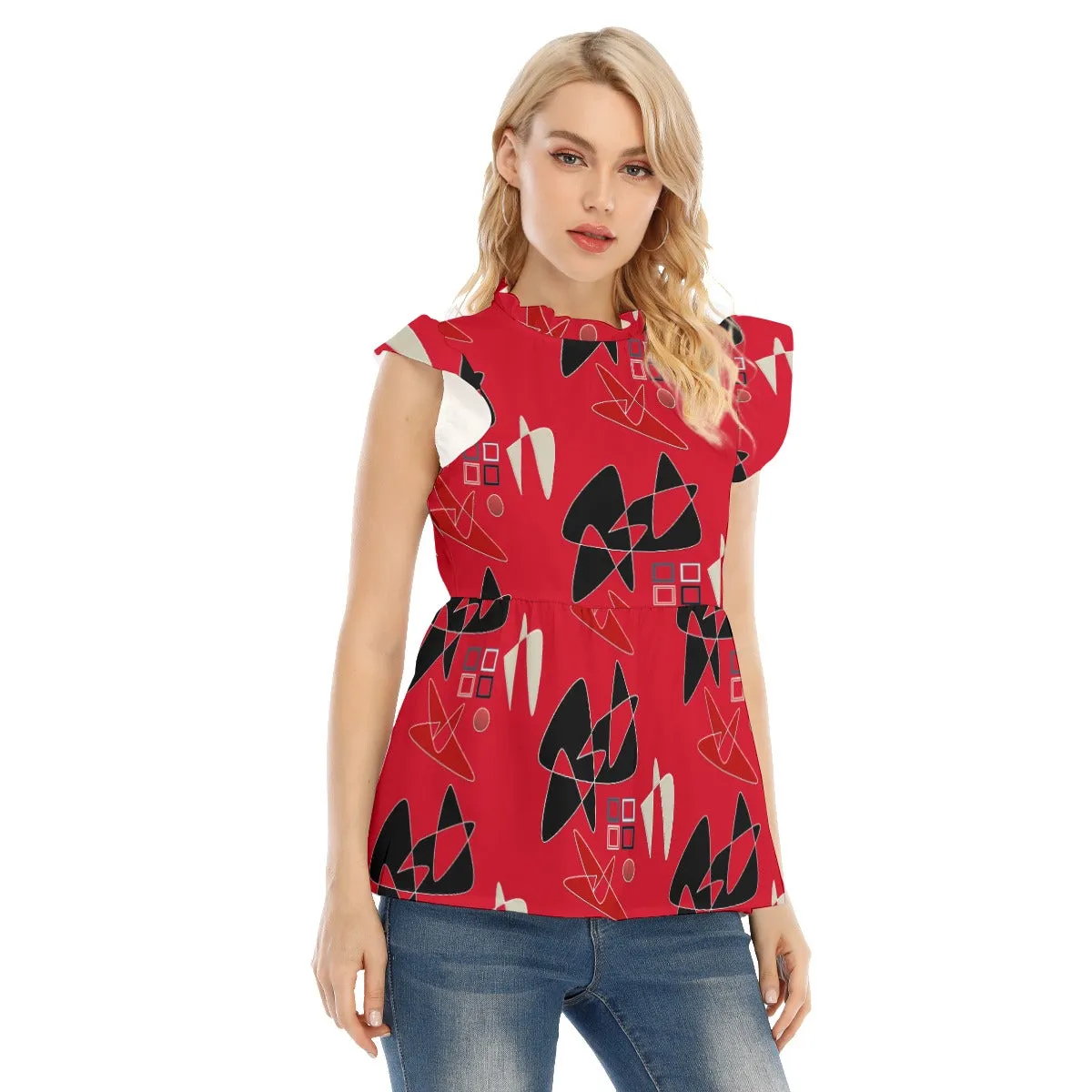 Origen Destination Sleeveless Ruffle blouse