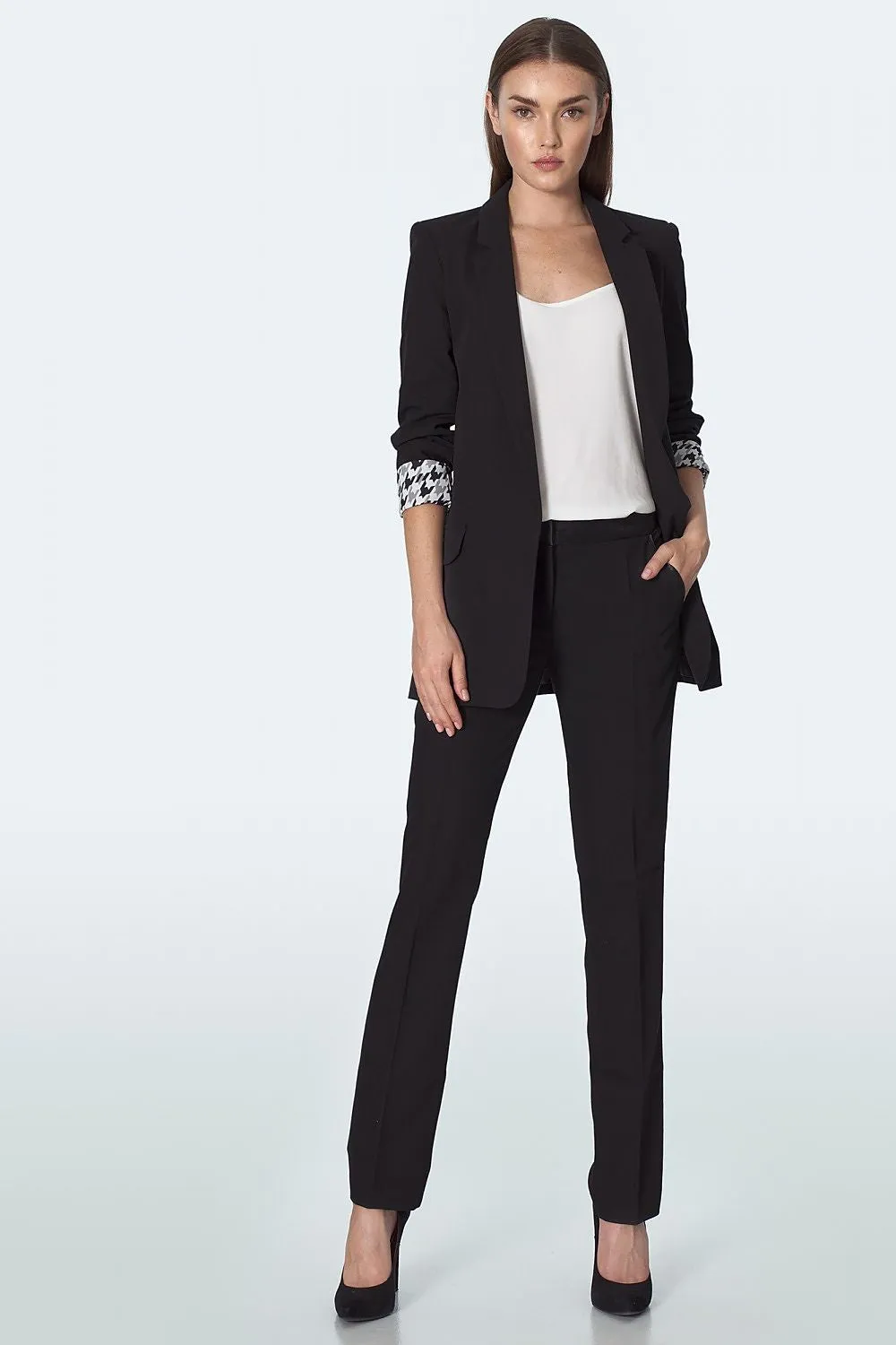 Patterned Cuff Tailored Blazer