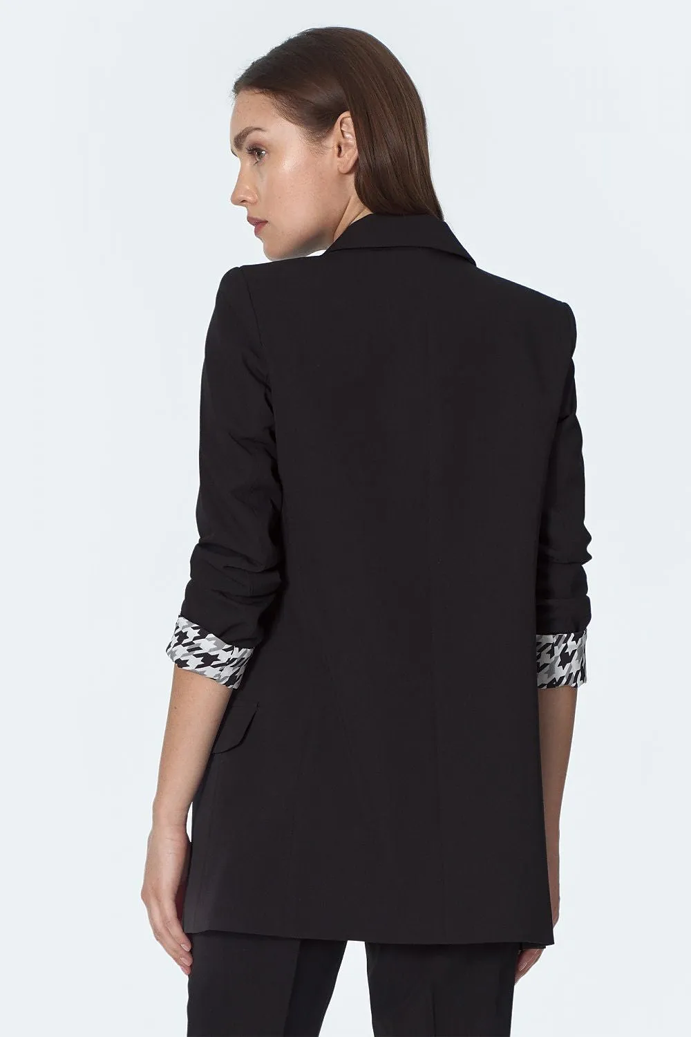 Patterned Cuff Tailored Blazer