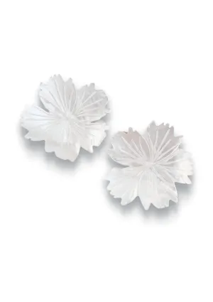 Pearl Flower Shell Studs