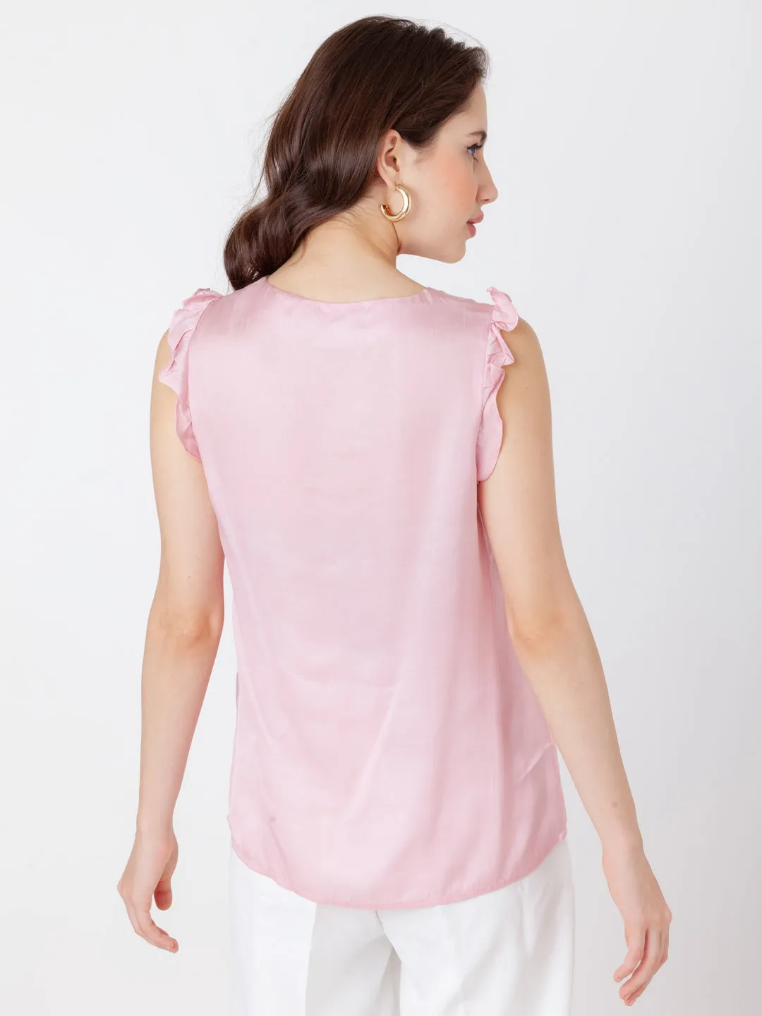 Pink Solid Regular Top