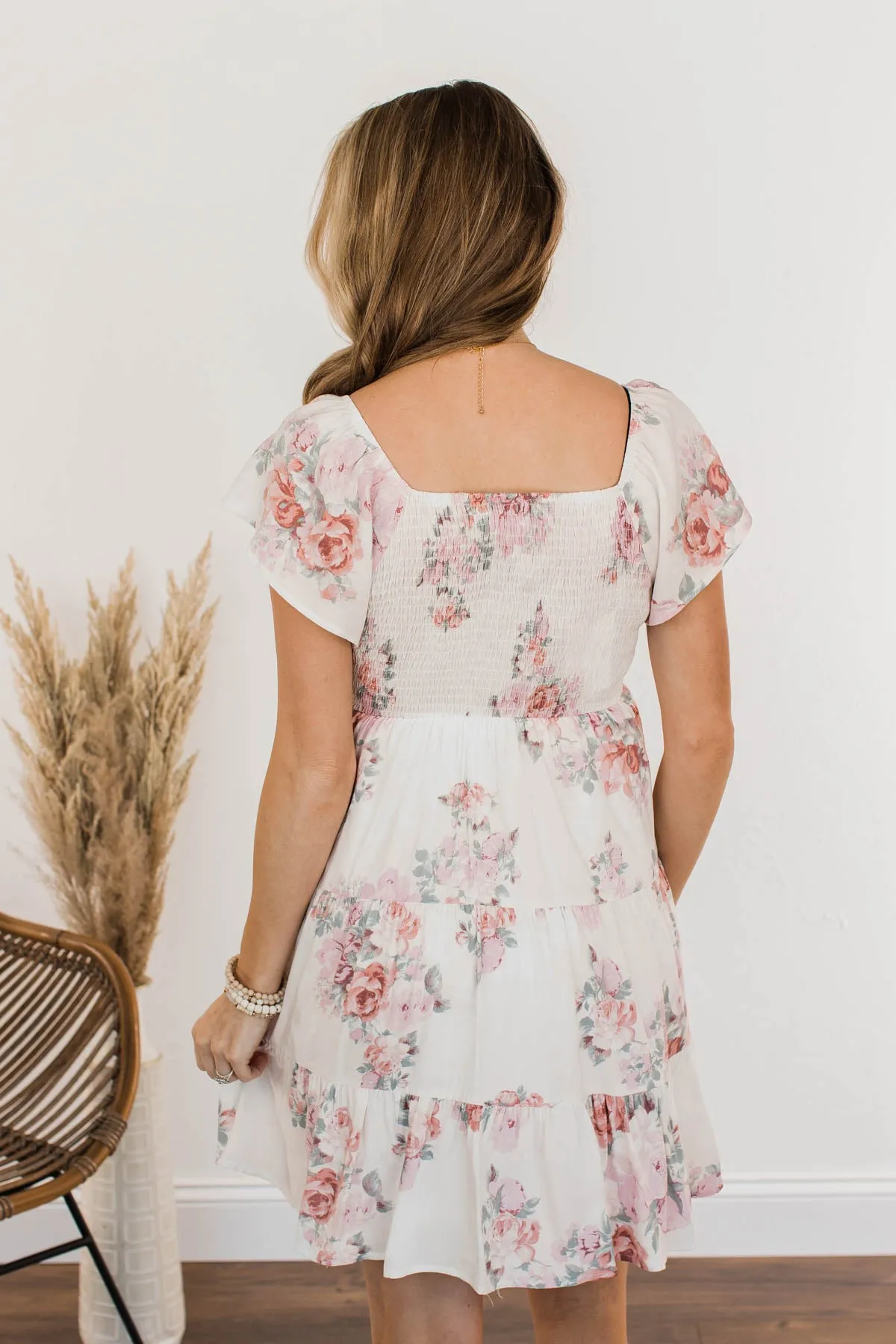 Pleasant Afternoon Mini Dress- Ivory