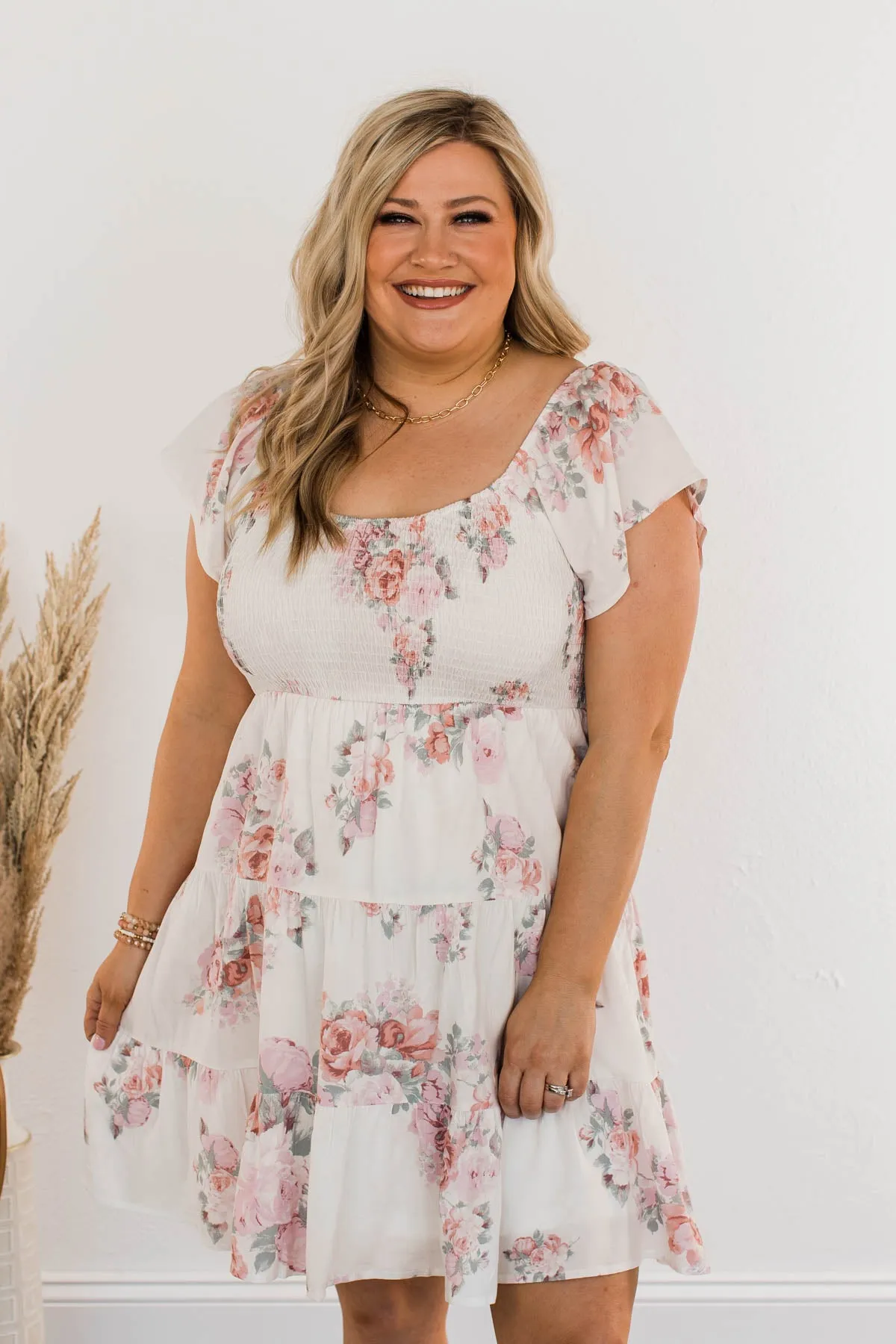 Pleasant Afternoon Mini Dress- Ivory