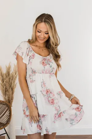 Pleasant Afternoon Mini Dress- Ivory