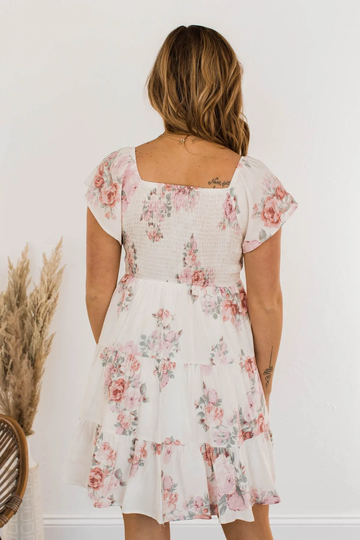 Pleasant Afternoon Mini Dress- Ivory
