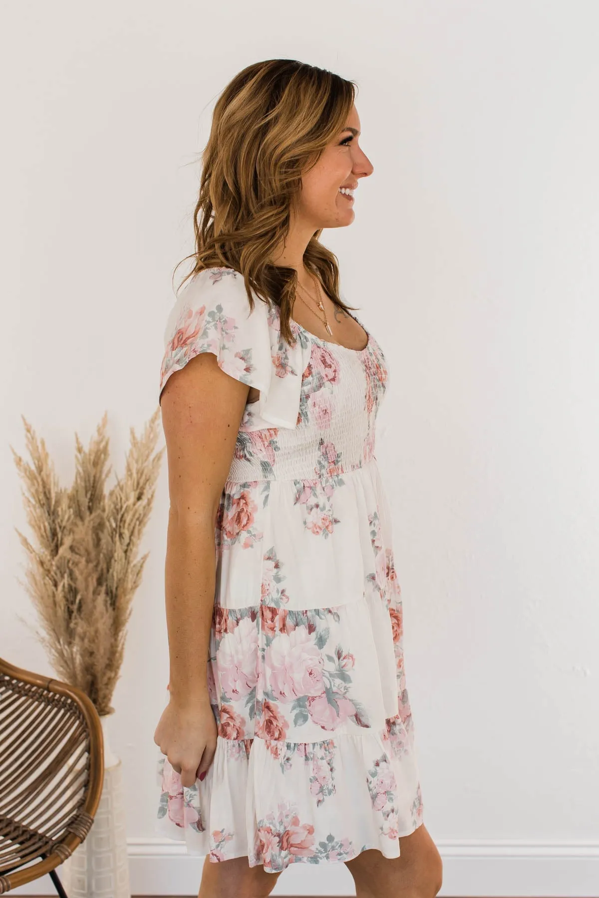 Pleasant Afternoon Mini Dress- Ivory