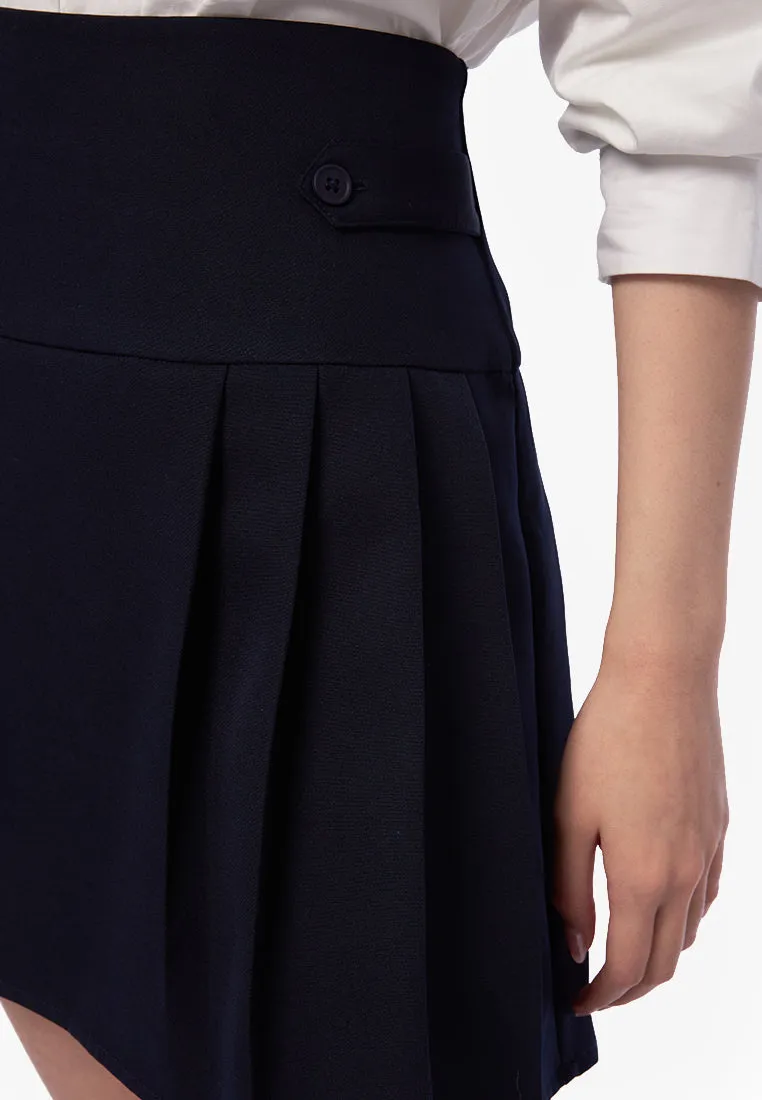 Pleated Mini Skirt Dark Navy