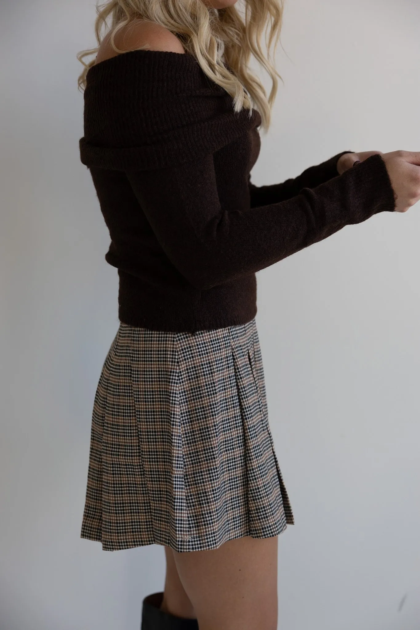 Pleated Plaid Mini Skirt-Final Sale