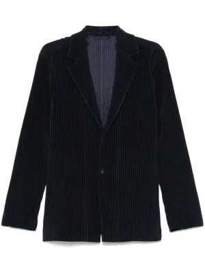 Pleated single-breasted jacket