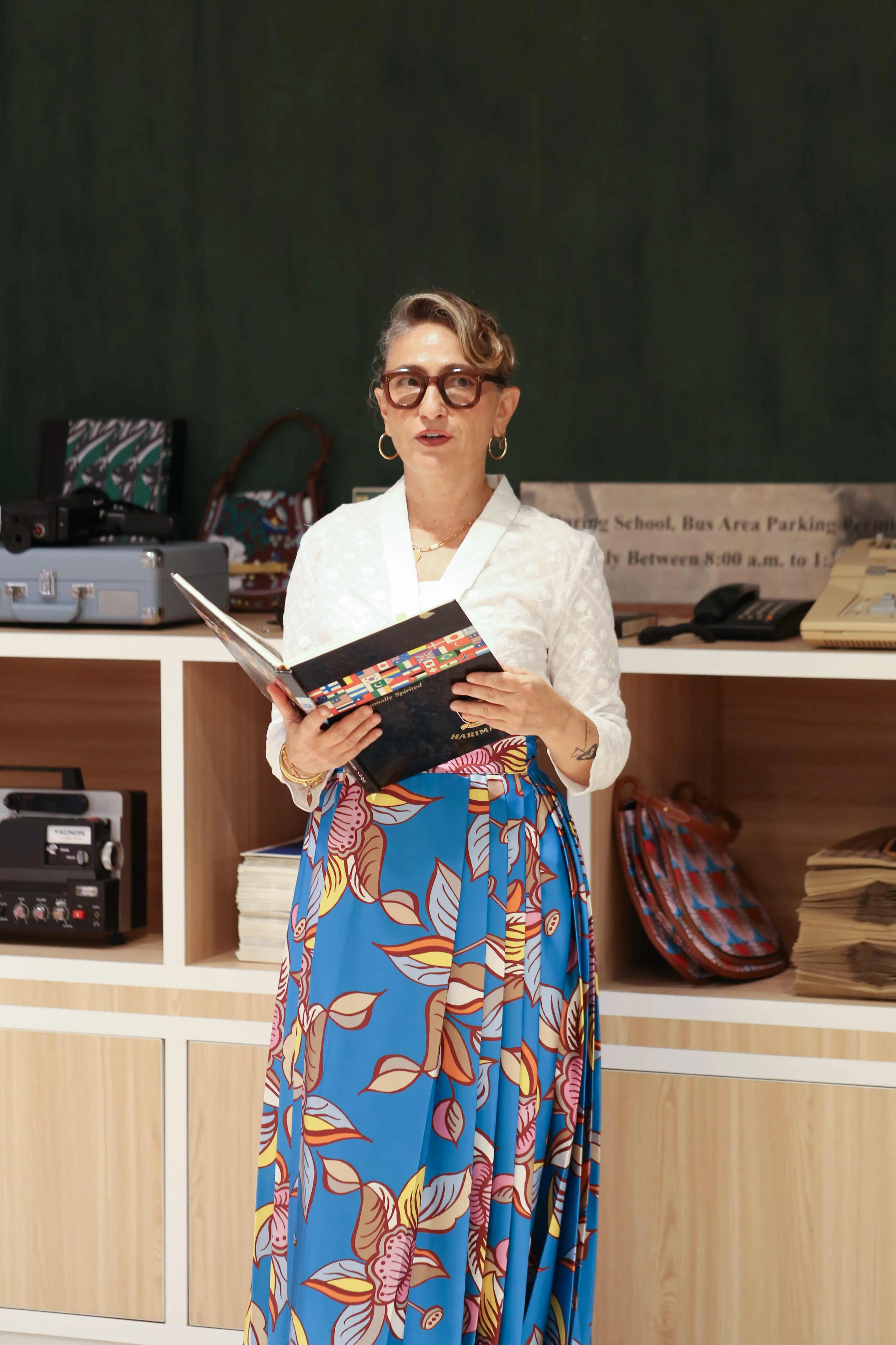 Pleated Wrap skirt - Oolong Blue