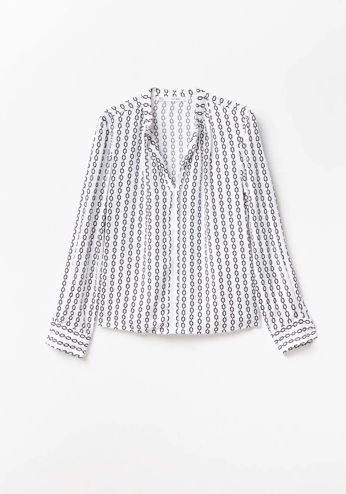 Printed loose-fit blouse - White And Black