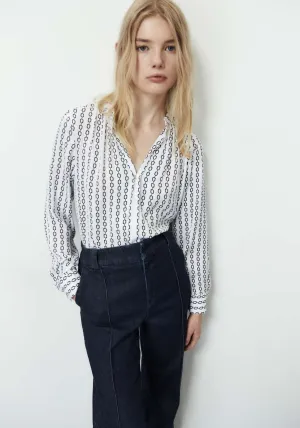 Printed loose-fit blouse - White And Black