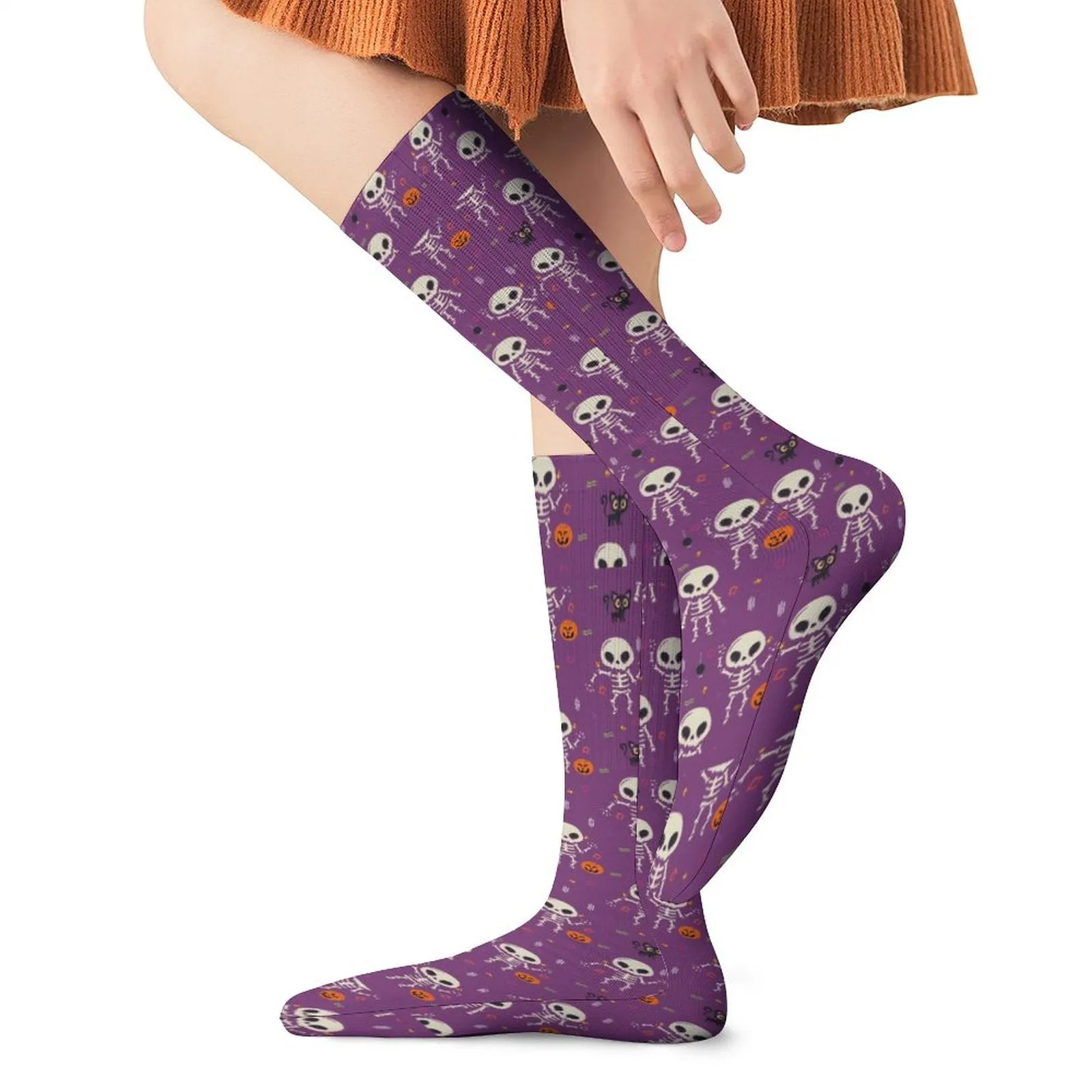 Purple Skeleton Party  - Tube Socks