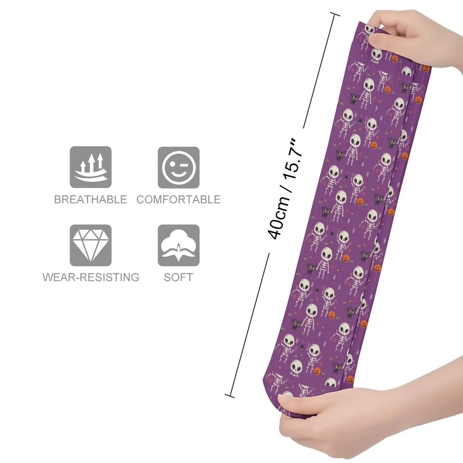 Purple Skeleton Party  - Tube Socks