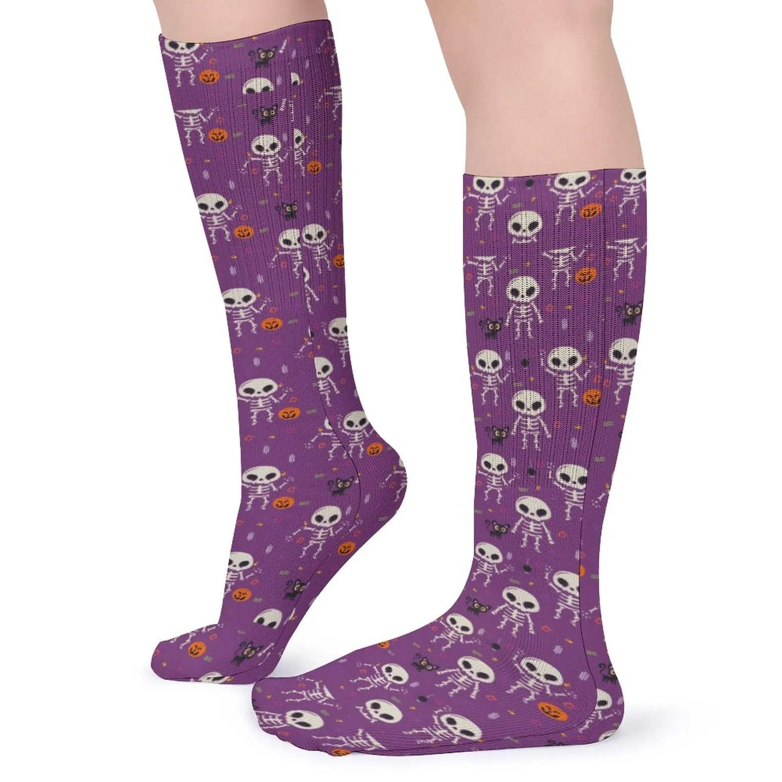 Purple Skeleton Party  - Tube Socks