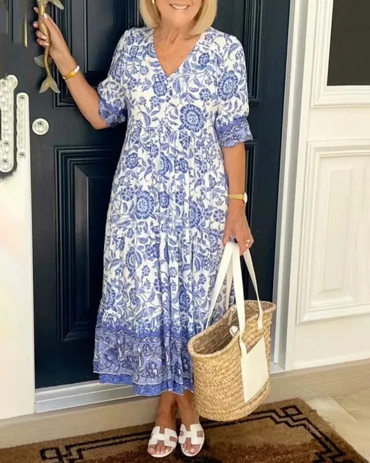 Raven - Bohemian dress with V-neckline