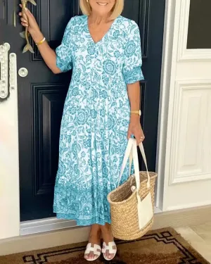 Raven - Bohemian dress with V-neckline