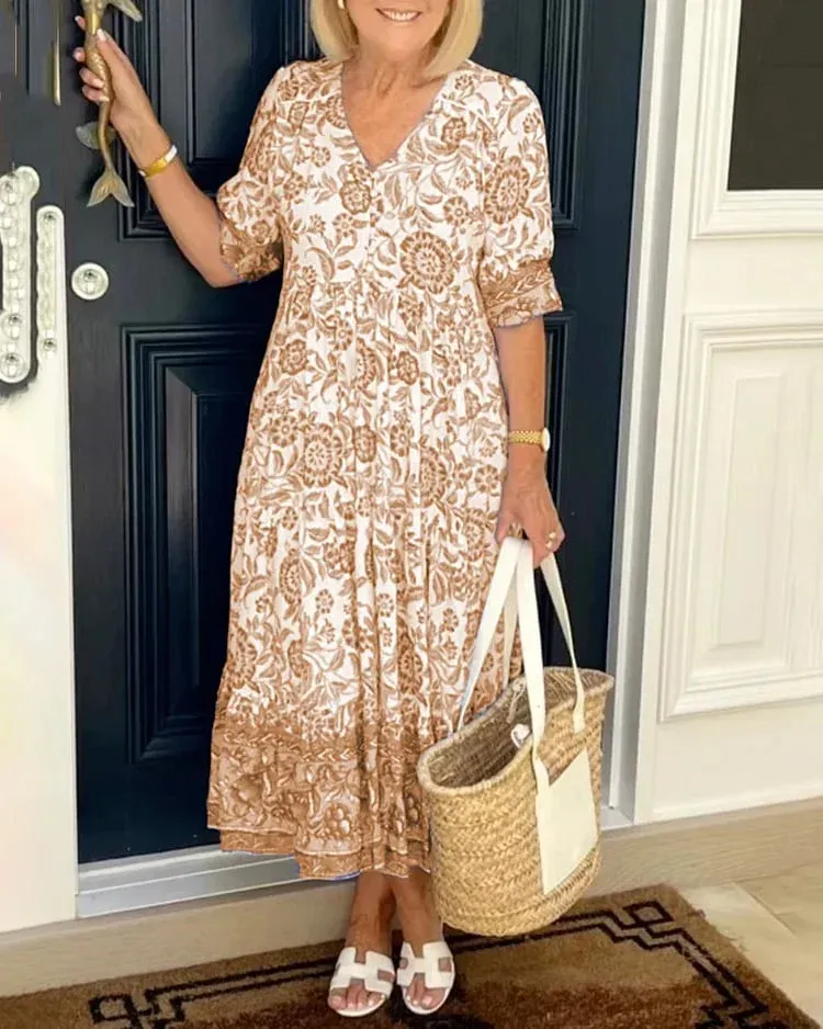 Raven - Bohemian dress with V-neckline