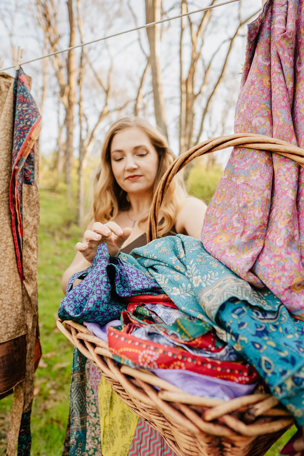 Regular/Maxi Length Up-Cycled Reversible Sari Wrap Skirt #68