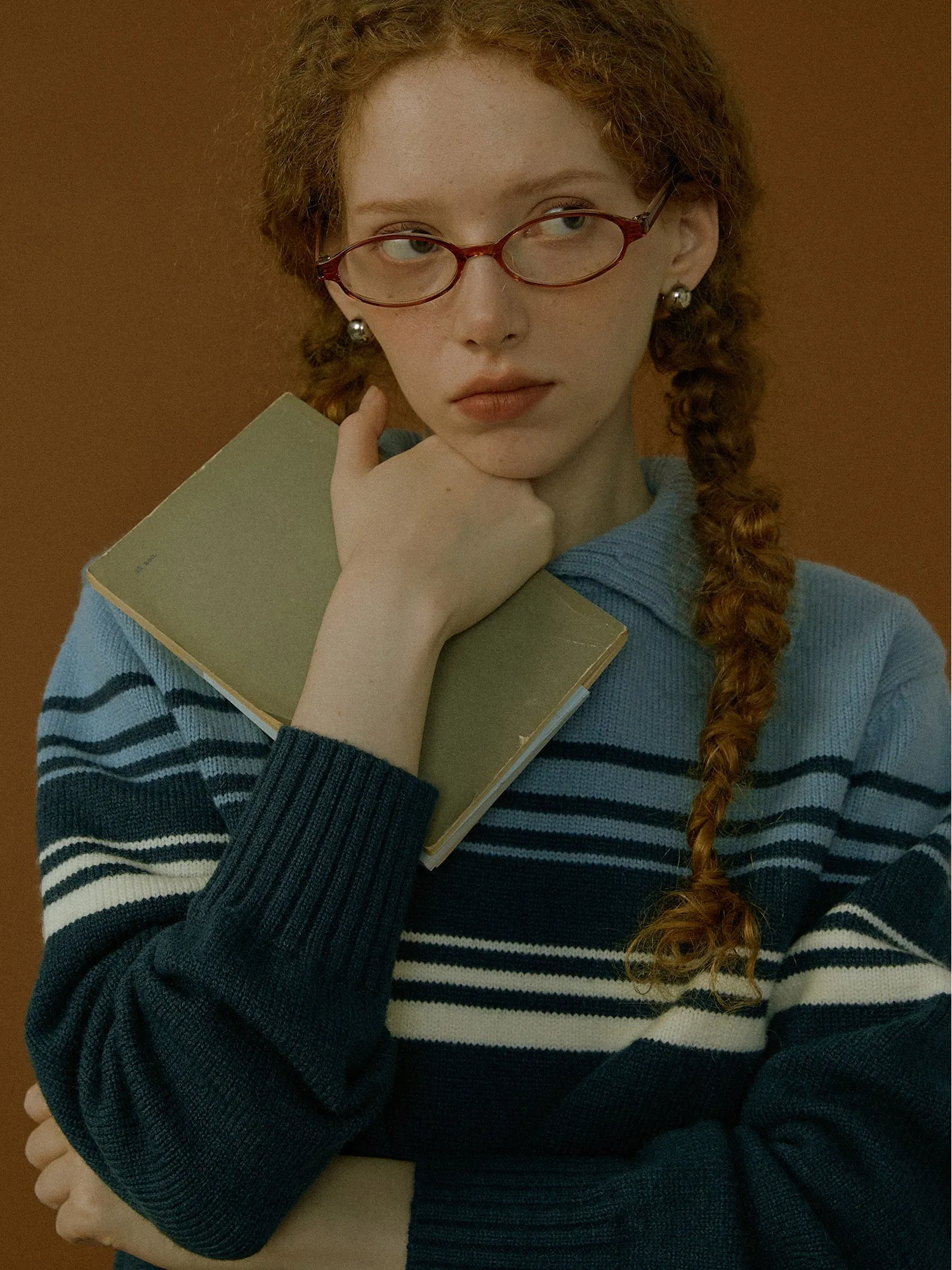 Retro Blue Striped Sweater