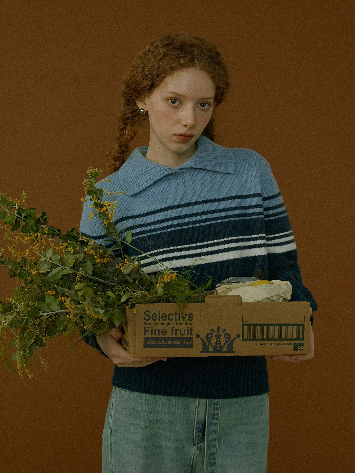 Retro Blue Striped Sweater