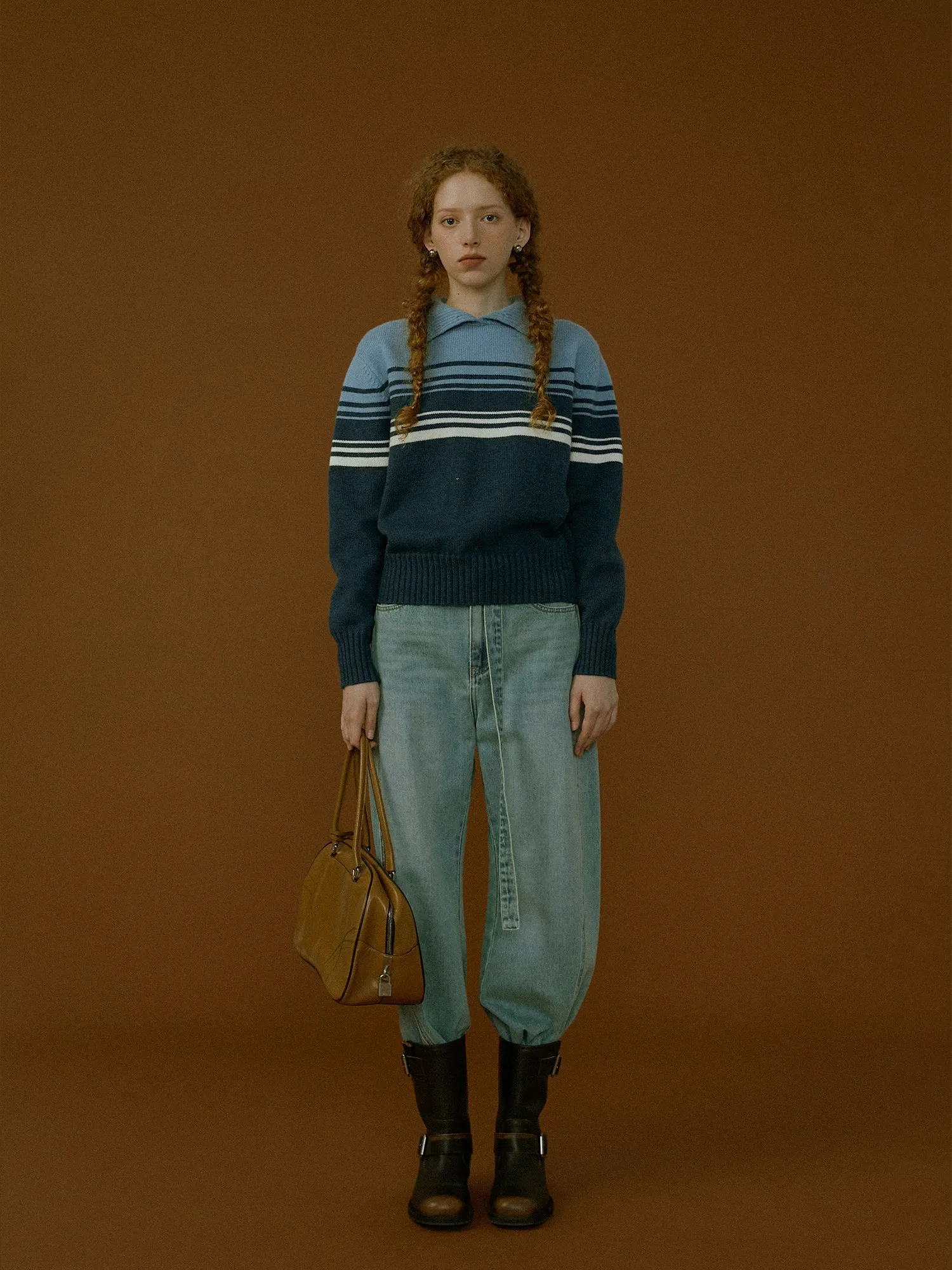 Retro Blue Striped Sweater
