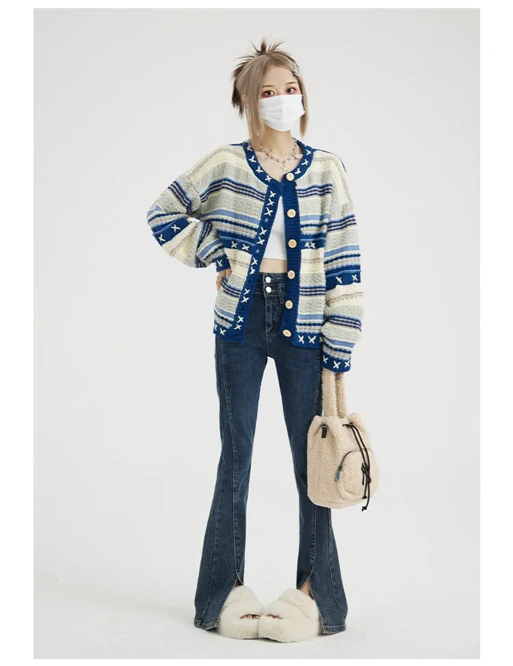 Retro Striped Cardigan