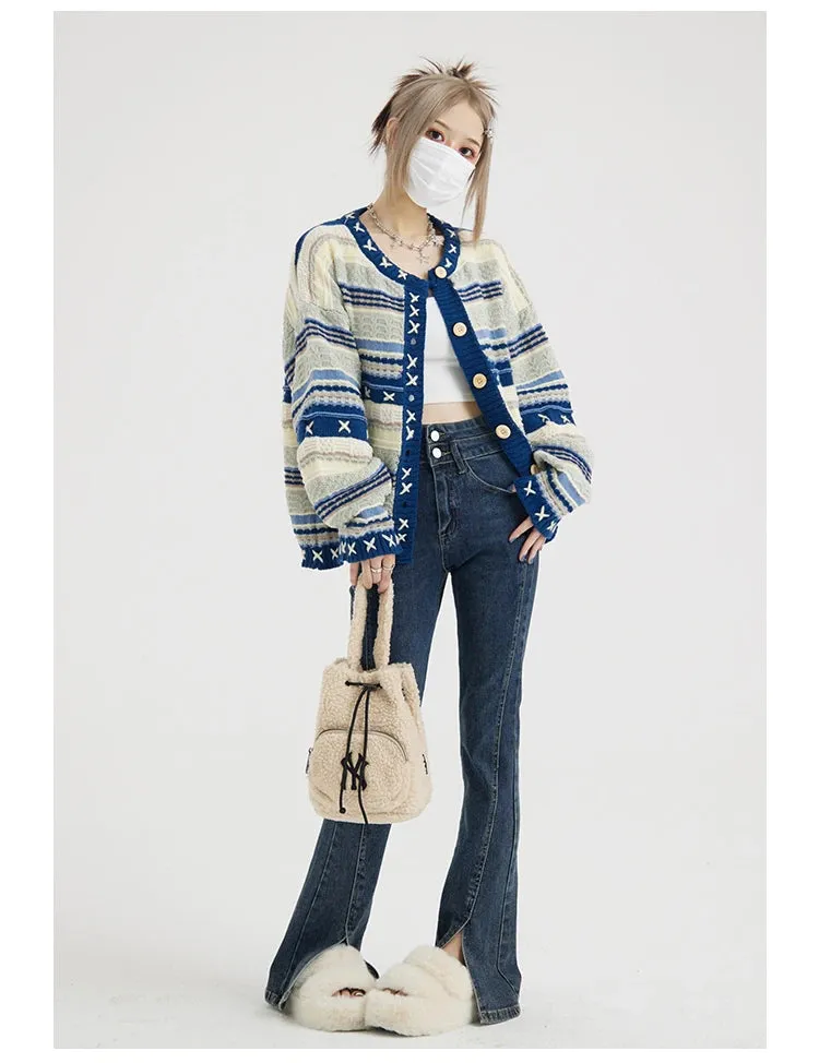 Retro Striped Cardigan