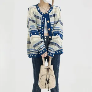 Retro Striped Cardigan