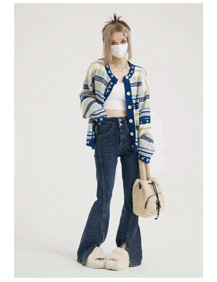 Retro Striped Cardigan