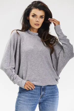 Ribbed Knit Loose-Fit Turtleneck Sweater