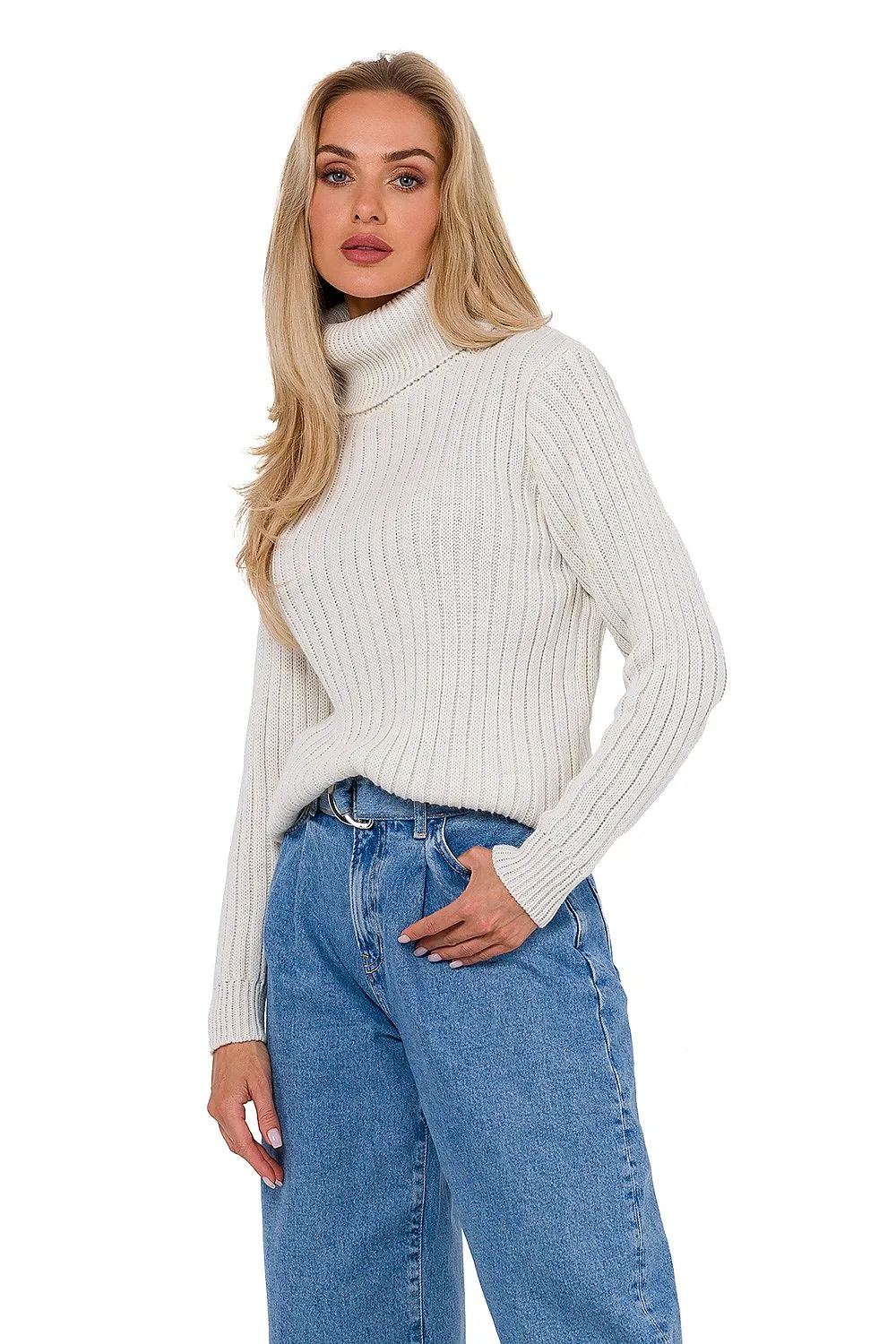 Ribbed Turtleneck Sweater Elegance