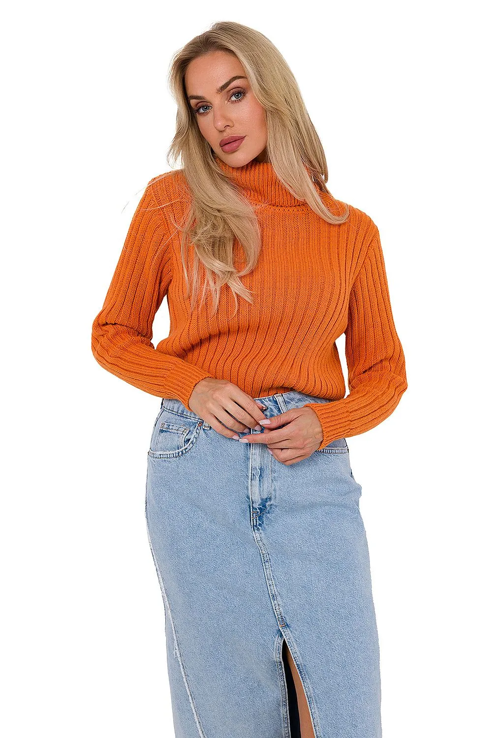 Ribbed Turtleneck Sweater Elegance