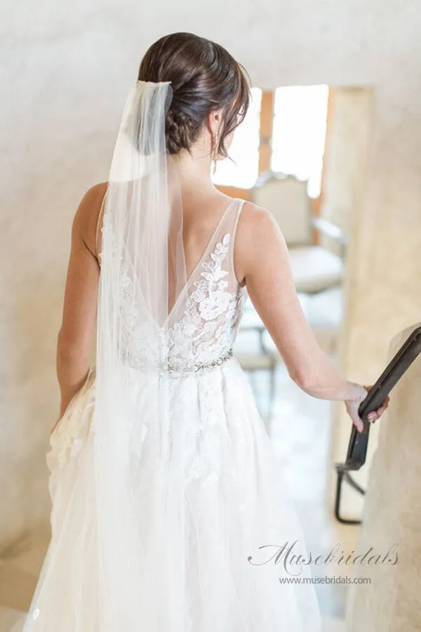 Roycebridal Lace Wedding Dresses with Court Train,Custom Made Wedding Gown,MW332