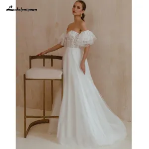 Roycebridal Sweetheart Neck Wedding Dress with short sleeves