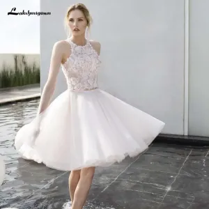 Roycebridal Tulle Short Wedding Dresses Sleeveless