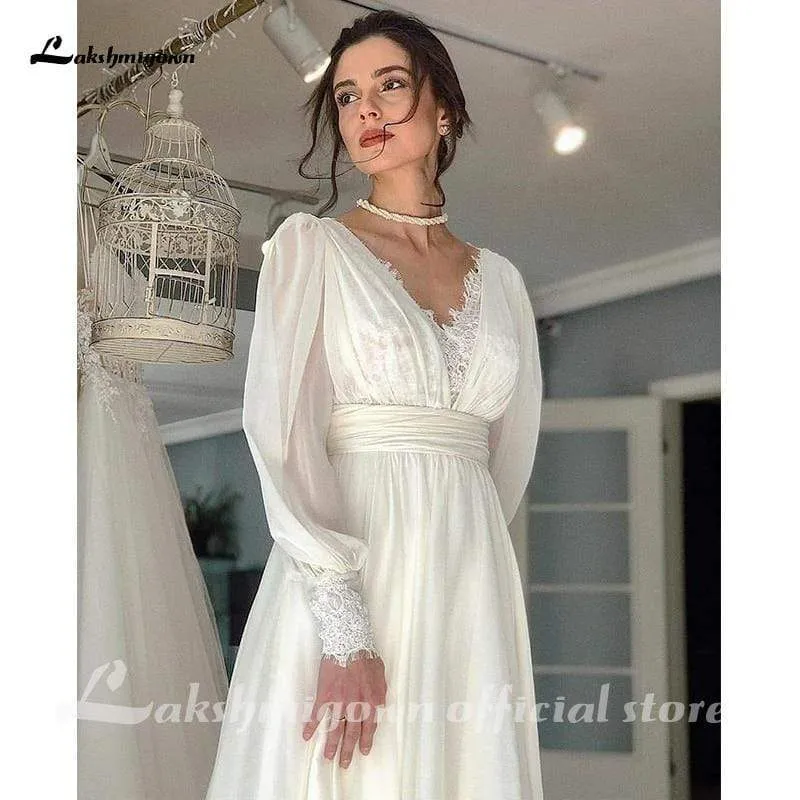Roycebridal Two Pieces Beach Wedding Dresses Summer Simple Short Sleeve