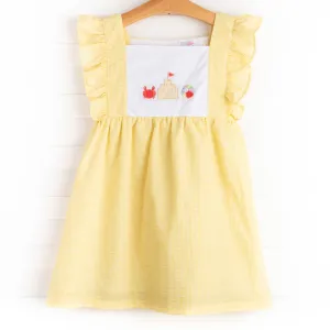 Sandcastles and Sunshine Applique Dress, Yellow
